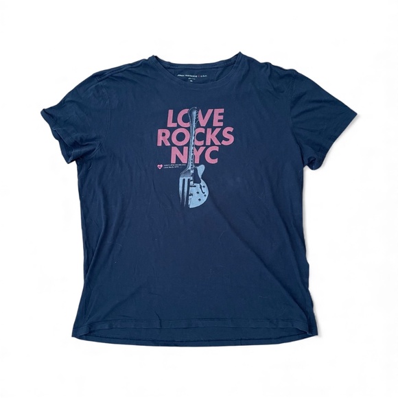 EUC - John Varvatos Black Crew Neck T-Shirt Love Rocks NYC Graphic Sz XL - Picture 1 of 6